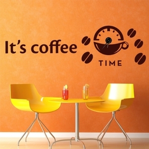 디자인벽시계 인테리어벽시계 벽시계 스티커 ps098-커피마실시간그래픽시계_중형 